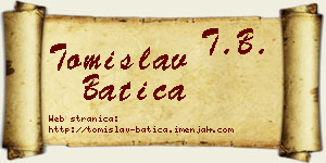 Tomislav Batica vizit kartica